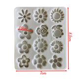 Molde Silicona Flores Mini Surtidas x12